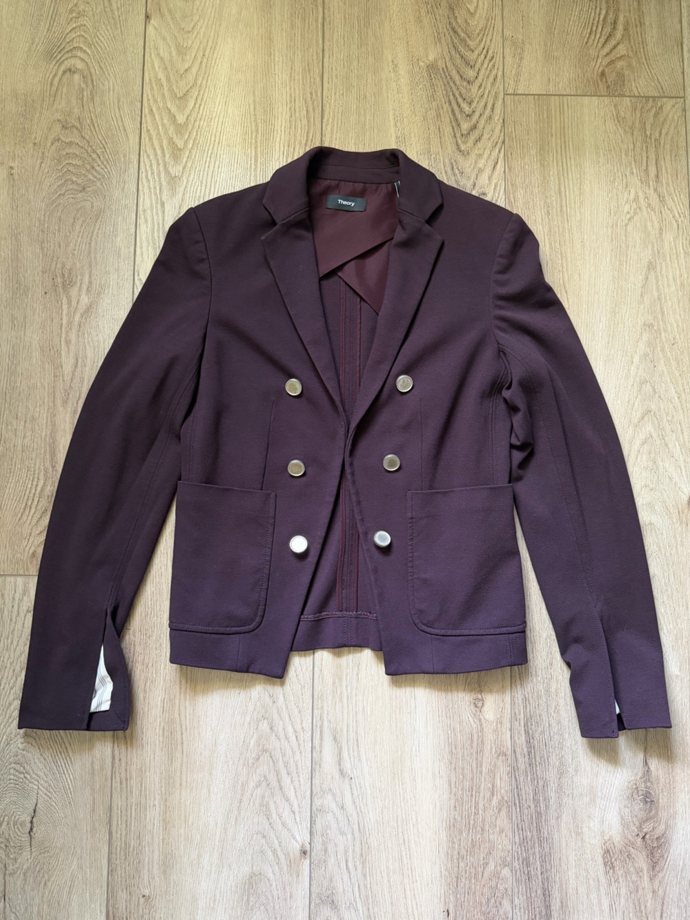 Theory Women's Double-Breasted Blazer in Deep Plum